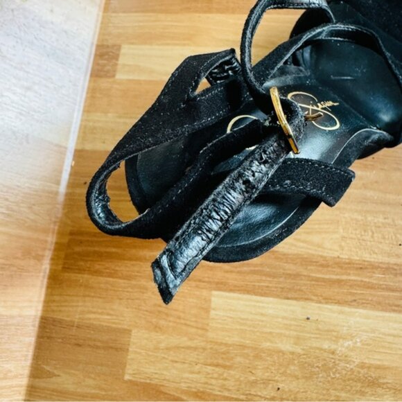 Jessica Simpson black spiked strappy sandals size 6 - Picture 10 of 14